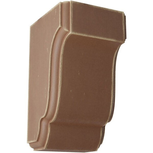 Ekena Millwork 2 1/2"W x 2 3/4"D x 4 1/2"H Capistrano Mission Wood Vintage Decor Corbel, Weathered Brown CORWD02X02X04CPBR - main